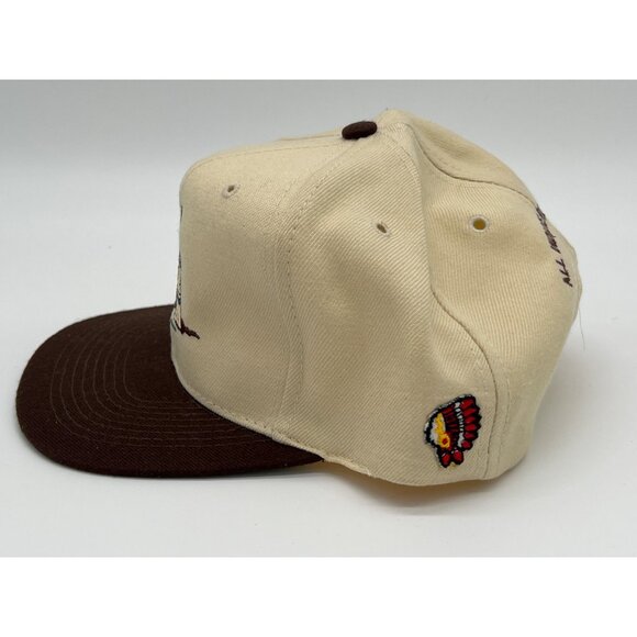 All Indians Rendezvous Beige & Brown Teepee Embroidered Snapback Cap - Picture 4 of 9